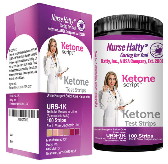 Nurse Hatty - Keto Strips – Fresh – USA-Made – High-Performance for Ketogenic Diet (100ct. Reg. Length Ketone Test Strips)