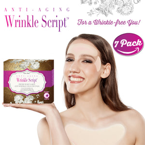 Nurse Hatty - Wrinkle Script 7-PACK - REUSABLE Chest, Forehead & Crows Feet Anti-aging Anti-wrinkle Silicone Pads