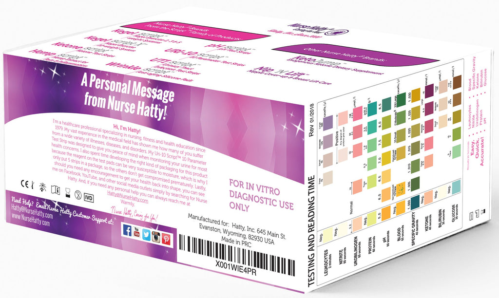 Nurse Hatty 10 Parameter Urinalysis Test Strips 150ct 5 In A Pack X 3 8665